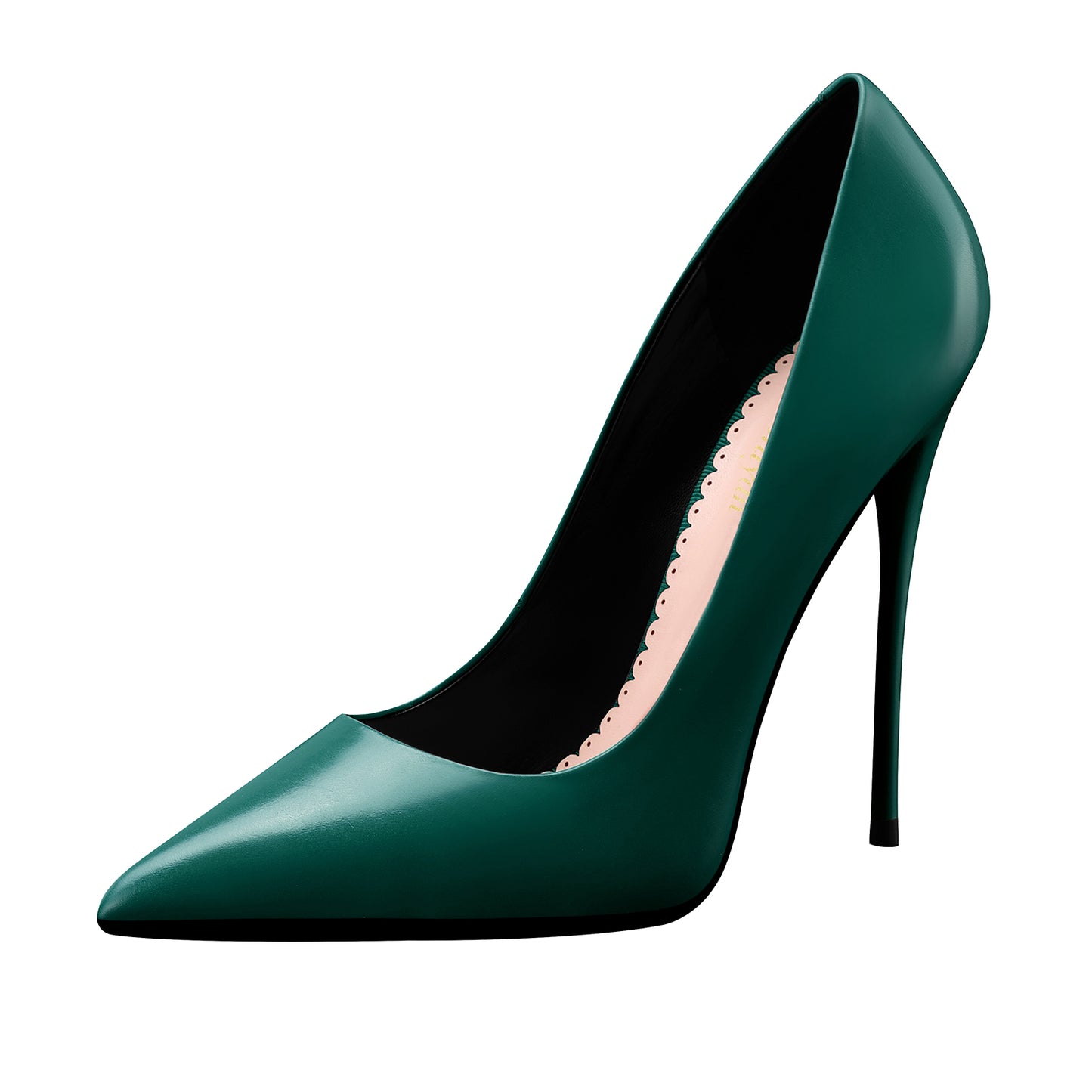 High Heel Pumps-Leather Pointed Toe Slip On Stilletto Shoes