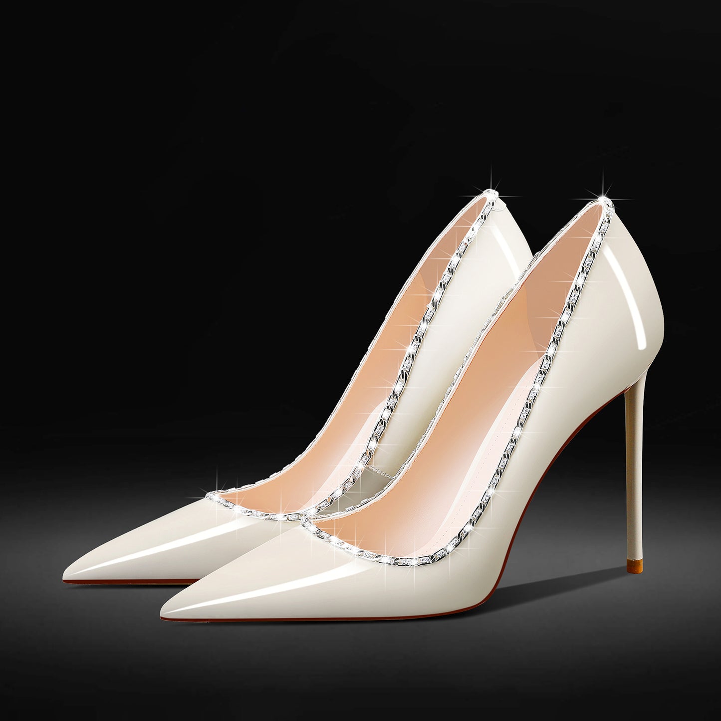 Women's Sexy Suede Stiletto Pumps for Wedding, Bridal Shoes with Comfortable High Heels