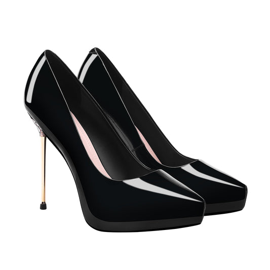 Pumps Shoes Women Platform Patent Leather Heels Platform Dress